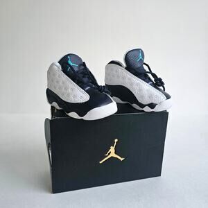 Baby Jordan 13 Retro TD Sneakers Size 4C White Leather Blue Shoes Nike Air